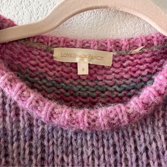 Loveshackfancy Multicolor Yumi Ruffle Alpaca Wool Blend‎ Pullover Sweater Small - Picture 6 of 7